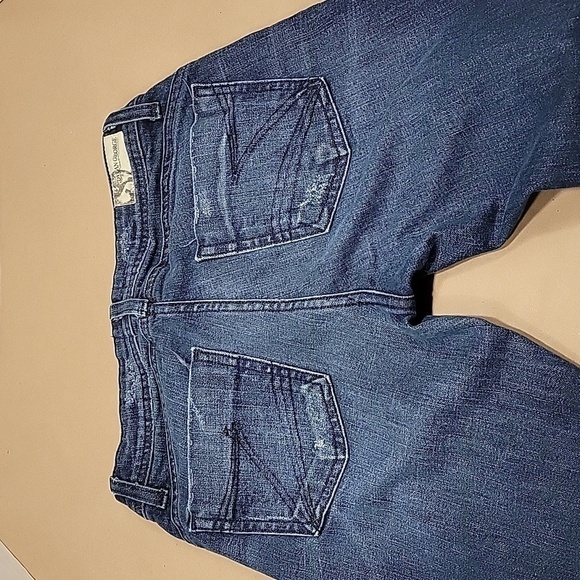 Dylan George "Alexandra" Flare Jeans Size 26 Distressed Low Rise, Med-Dark Wash - Picture 11 of 13